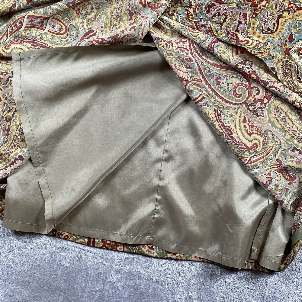 Vtg Liz Claiborne Collection Skirt Womens Size 14 Paisley Faux Wrap Maxi Lined‎ - Picture 3 of 13